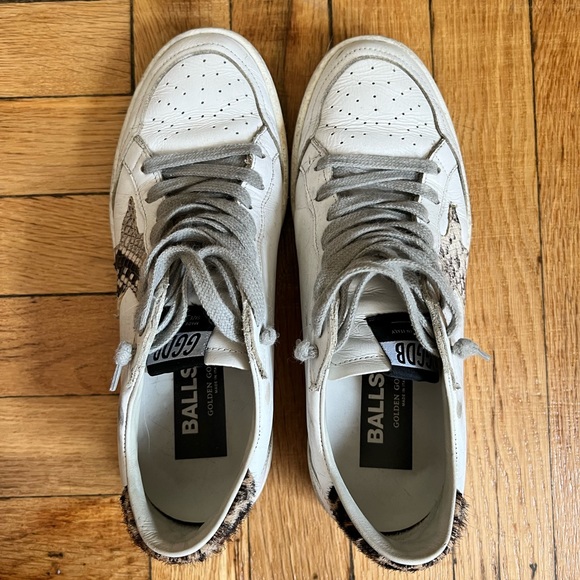 Golden Goose Ballstar Sneakers with Snake Print Leather Star Leopard Print Pony - Picture 6 of 6